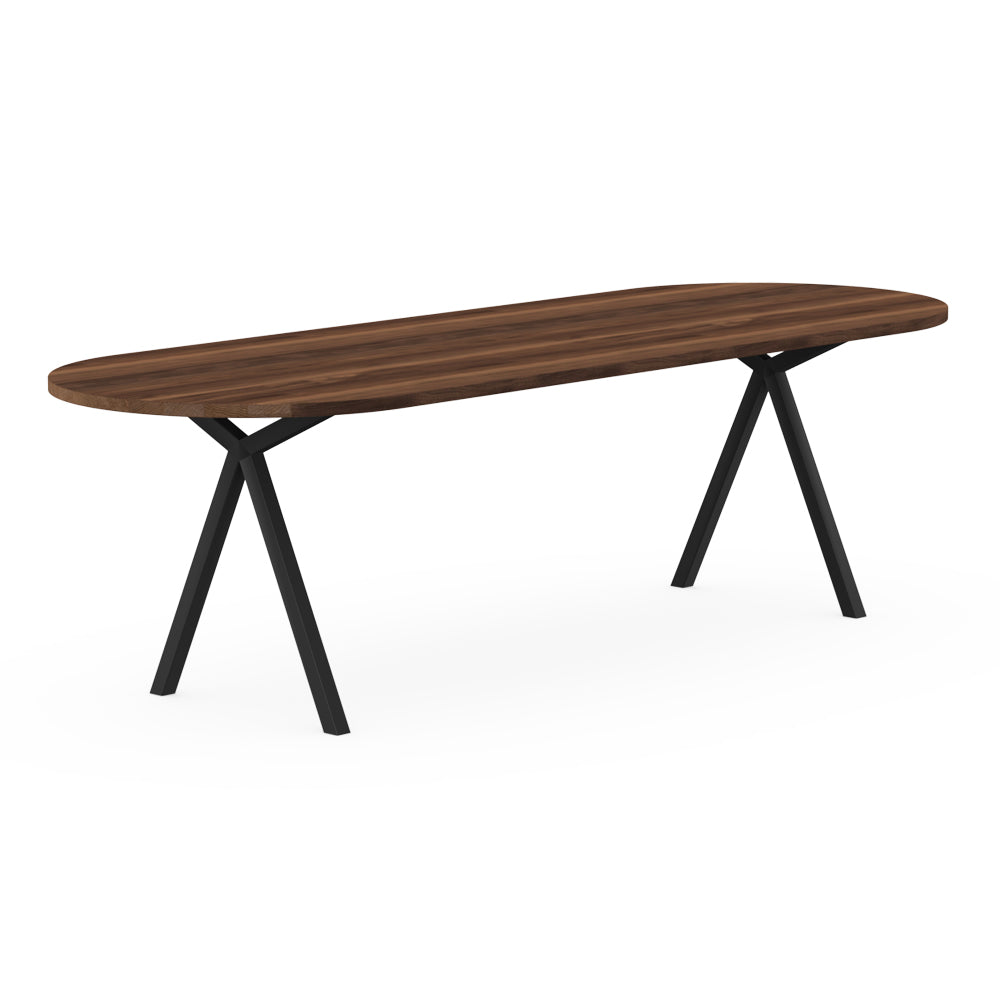 Henk Dining Table - Flat Oval - Natural Walnut