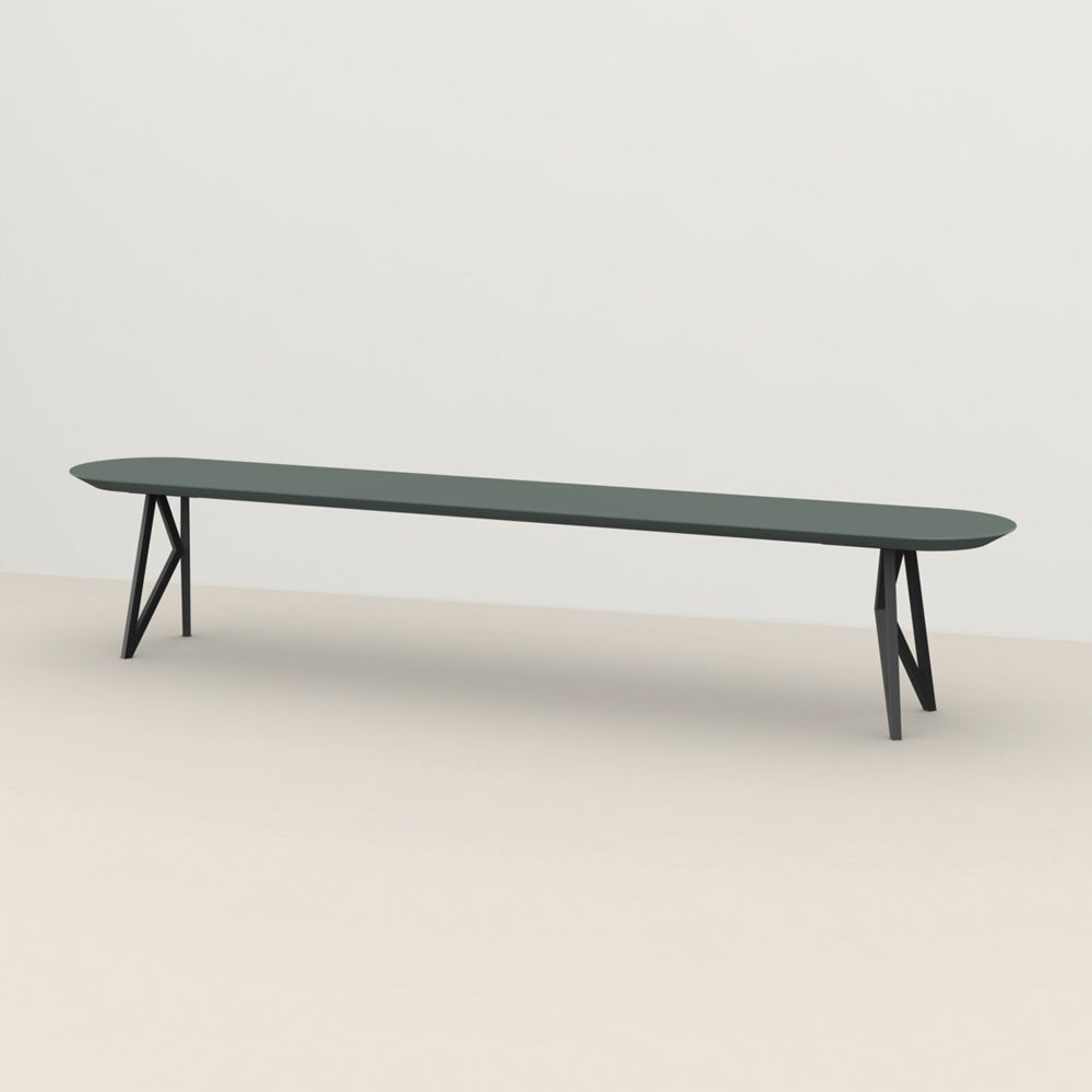 Henk Dining Bench - Flat Oval - HPL Fenix Laminate | Do Shop 