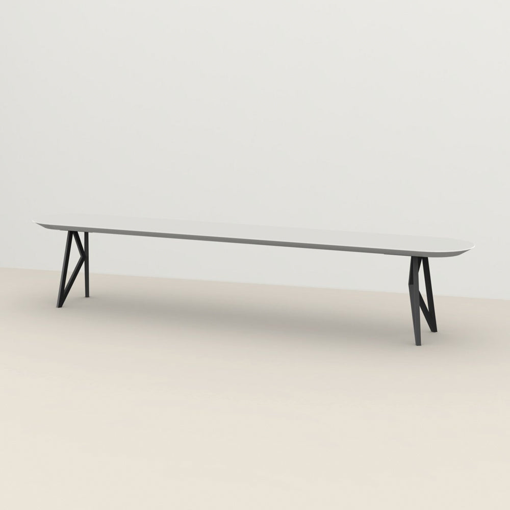 Henk Dining Bench - Flat Oval - HPL Fenix Laminate | Do Shop 