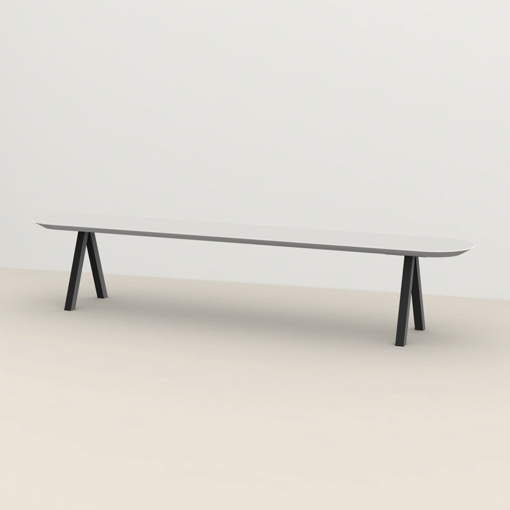 Henk Dining Bench - Flat Oval - HPL Fenix Laminate | Do Shop 