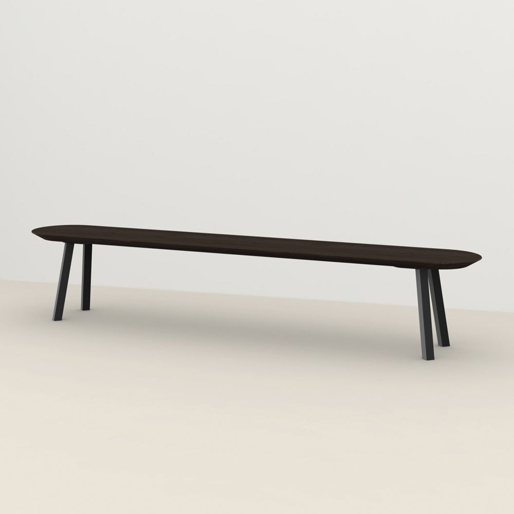 Henk Dining Bench - Flat Oval - Stained Oak